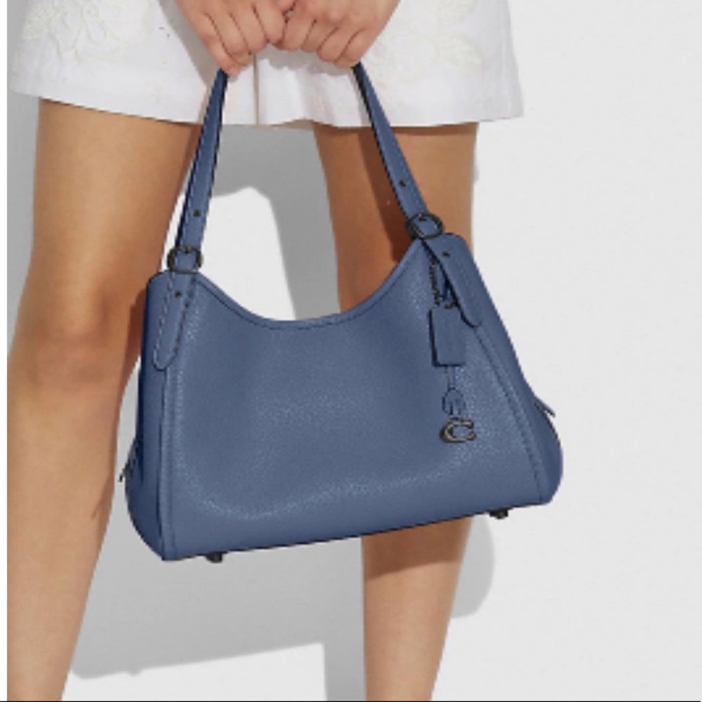 Coach Lori Leather Shoulder Bag Pewter